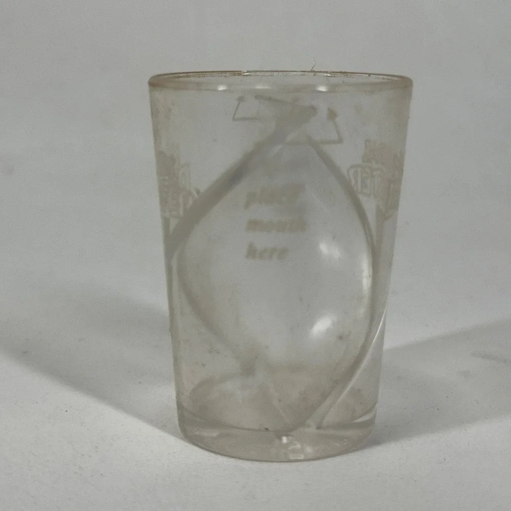 Natural Disaster Novelty Shot Glass Clear Plastic Spiral Divider Lightning Bolt‎